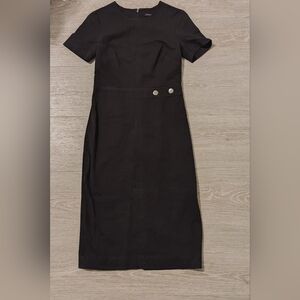 Banana Republic Black Short Sleeve Pencil Dress Size 0 VGUG!